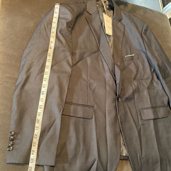 Mogu Men’s Gray Suit Jacket Blazer Slim Fit One Button Notch Lapel Size 44 NWT - Picture 8 of 10